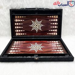 Alternative view of تخته نرد چرمی جامهره دار طرح گردویی