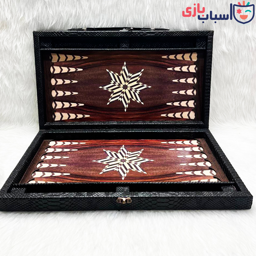تخته نرد چرمی جامهره دار طرح گردویی - تصویر 2
