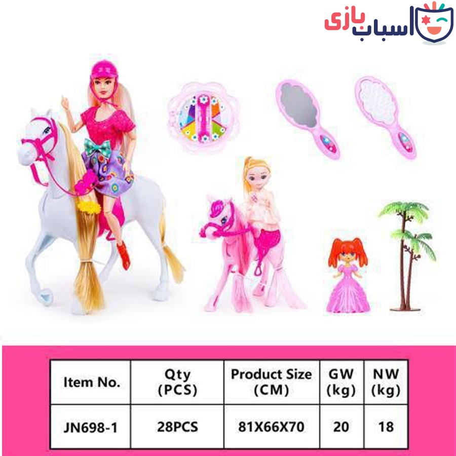 عروسک باربی مفصلی با اسب دوعددی 1_698 - تصویر 2