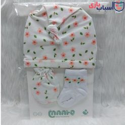 ست کلاه دستکش و پاپوش نوزادی مدل ماتو maato