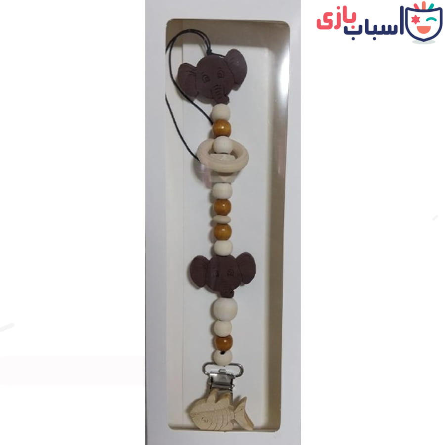 بند پستانک مهره ای چوبی - تصویر 3
