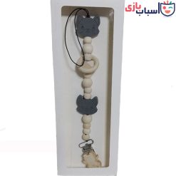 بند پستانک مهره ای چوبی