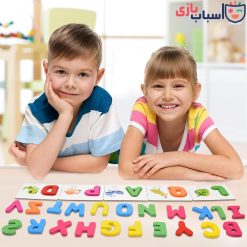 آموزش حروف انگلیسی کارتی جانمایی چوبی - کد Q67